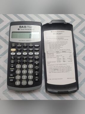 Texas Instruments BA II Plus Financial Calculator in Black and Silver